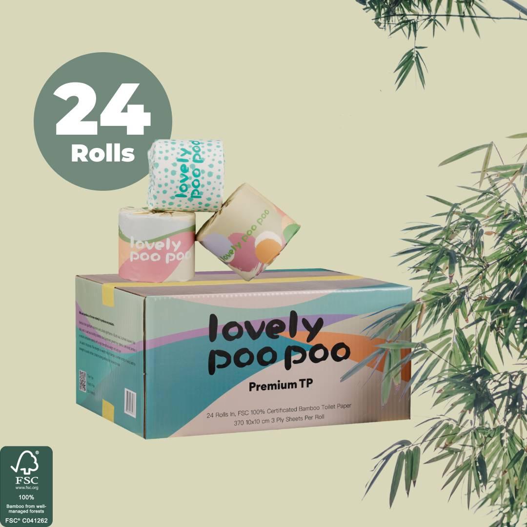 Premium 100% Bamboo Toilet Paper - Double Length Rolls